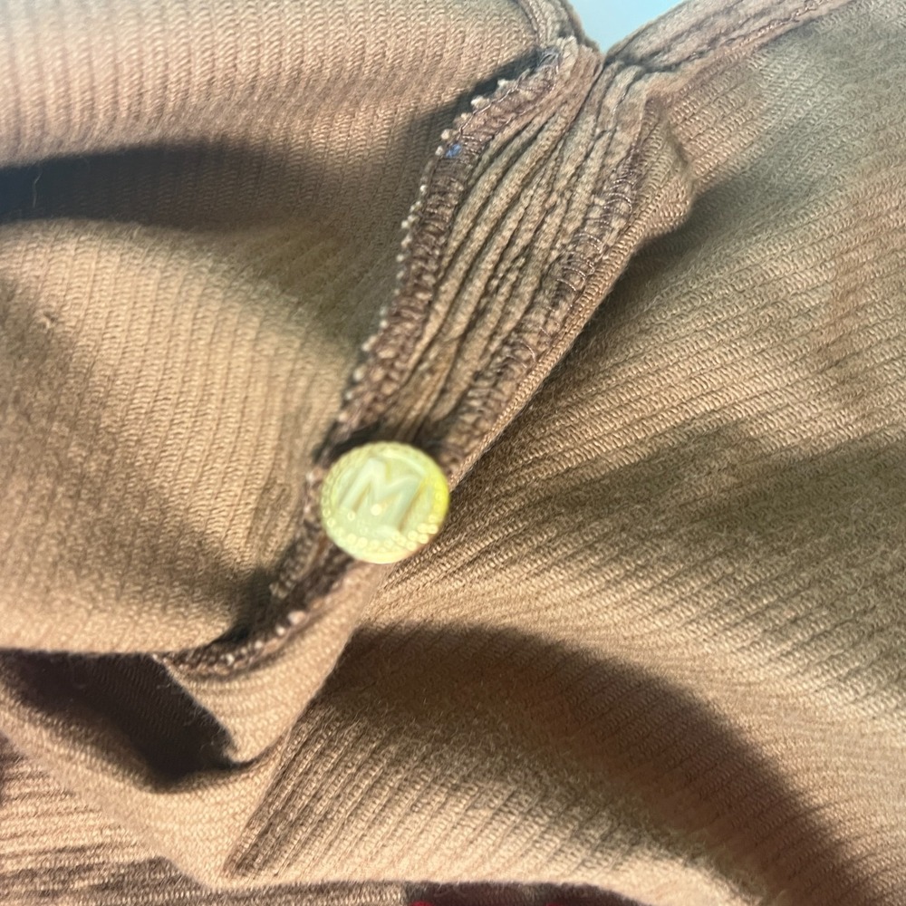 Bob Mackie Women's Shirt Sz XL Large Brown Wearable Art Corduroy Embroidered NWT - Picture 11 of 16